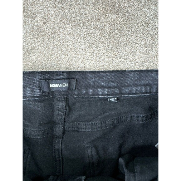 Fashion Nova Men,Black Ollie Moto Skinny Distressed Denim Jeans,38x31 - Picture 7 of 10